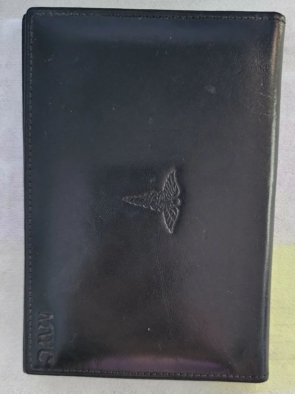 Bosca Black Leather Precription Pad / Travel Wallet